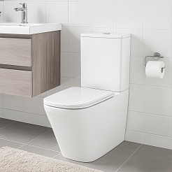 Azario Унитаз-компакт Terra AZ-6003-A безободковый с бачком с сиденьем микролифт белый – фотография-2