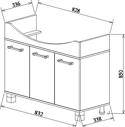 Sanflor Мебель для ванной Толедо 85 венге, северное дерево светлое – фотография-10