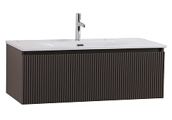 BelBagno Тумба с раковиной Uno 100 с 1 ящиком подвесная Темно-Серый матовый с раковиной BB-8099-100 – фотография-1