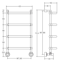 Margaroli Полотенцесушитель Luna 432-4 хром – фотография-2