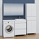 СанТа Мебель для ванной под стиральную машину Марс 130 R 2 ящика белая – фотография-20