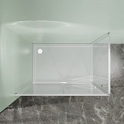 Azario Душевой уголок Male 100/100 стекло прозрачное профиль матовый графит – фотография-7