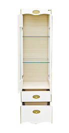 Misty Шкаф - пенал Монако 50 белый патина – фотография-3