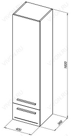 Aquanet Пенал для ванной "Нота 40" венге – фотография-2