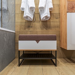 Бриклаер Банкетка Форест белая/дуб золотой – фотография-2