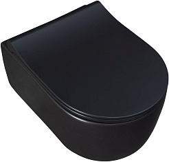 Allen Brau Унитаз подвесной Priority 4.31002.31 чёрный матовый с крышкой 4.31004.31 – фотография-2