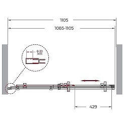 BelBagno Душевая дверь в нишу 110/195 MARINO-BF-1-110-C-Cr – фотография-3