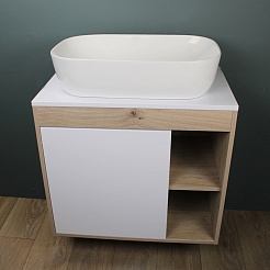 Teymi Тумба с раковиной Nura 80 Helmi Solli 60 подвесная дуб/белый – фотография-2