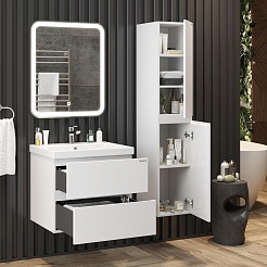 Onika Тумба с раковиной Эвада 70 подвесная белая – фотография-7