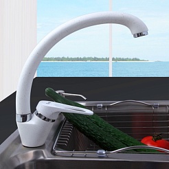 Frap Смеситель для кухни H13 F4113-8 белый – фотография-2