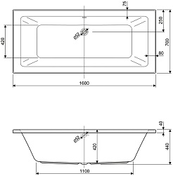 Cezares Акриловая ванна Plane Solo 170x70 – фотография-3