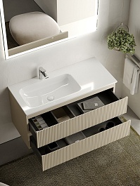 Sancos Тумба с раковиной Snob R 100 beige soft раковина Grace 101 L CN7014 – фотография-3