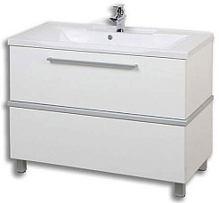 Акватон Тумба с раковиной Турин 100 с серебристой панелью – фотография-1