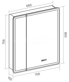 Equil Зеркальный шкаф Nice 70 белый – фотография-9