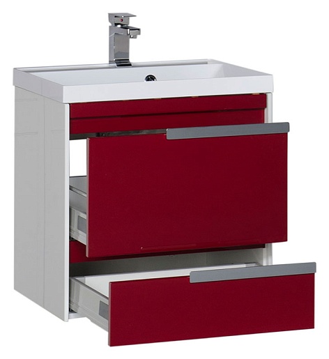 Aquanet Тумба с раковиной "Тиволи 70" бордо – картинка-3