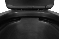 Azario Унитаз-компакт Black King AZ-8303D безободковый с бачком с сиденьем микролифт черный матовый – фотография-12