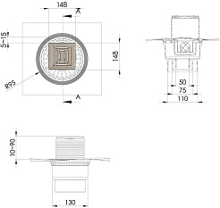 BERGES Wasserhaus Душевой трап Zentrum Uno 150 090472 хром матовый – фотография-5