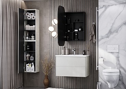 Акватон Шкаф подвесной Сохо 35 галька серая/слэйт – фотография-6