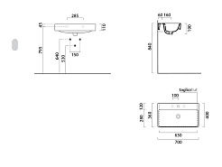 GSI Подвесная раковина Sand 9087111 70 см – фотография-3