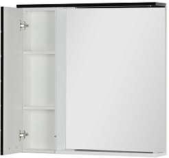 Aquanet Зеркальный шкаф "Доминика 90" R черный – фотография-4