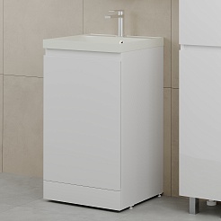 Style Line Тумба с кварцевой раковиной жасмин Батлер 50 белая Люкс антискрейтч Plus – фотография-2