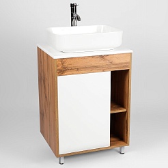 Viant Мебель для ванной Бостон 56 белая/дуб вотан – фотография-3