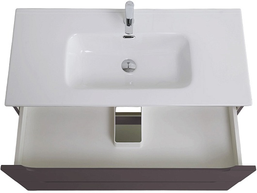 BelBagno Тумба под раковину Etna 100 подвесная темно-серая матовая – фотография-8