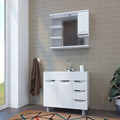 Mixline Мебель для ванной Этьен 80 R белая – фотография-2