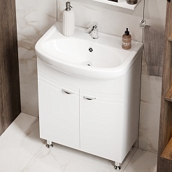 Водолей Мебель для ванной Эльба 60 R белая – фотография-4