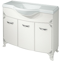 Какса-а Тумба для умывальника Классик-Д 105 белый/серебро