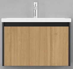 Velvex Мебель для ванной подвесная Klaufs 70 черная/дерево – фотография-3