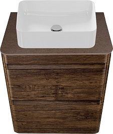 Style Line Мебель для ванной подвесная Атлантика 60, старое дерево, столешница MI03 – фотография-2