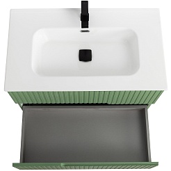 Cezares Тумба с раковиной Duet-N 80 подвесная CZR-8095-80 фисташковый софт – фотография-5