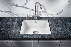 Milacio Мойка кухонная Leon 55 Cuarzo белая – фотография-2