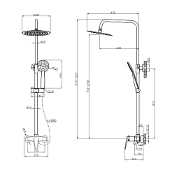 Tokito Душевая система KIN брашированное золото TOK-RAI-KIN1016 – фотография-3