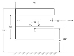 BelBagno Тумба с раковиной Molveno-46 80 подвесная legno grigio – фотография-3