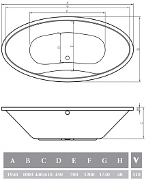 Alpen Акриловая ванна Ventura 194x100 – фотография-3