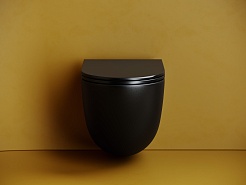 Ceramicanova Подвесной унитаз Vogue Торнадо CN4008TMB безободковый чёрный матовый – фотография-8