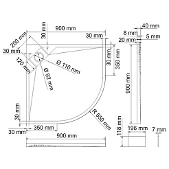 WasserKRAFT Душевой поддон Alme 15T01 – фотография-2
