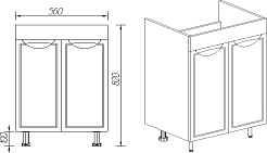 Viant Мебель для ванной Лима 60 2 дверки белая – фотография-13