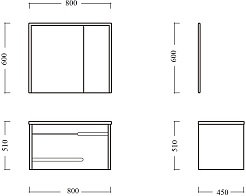 Ceruttispa Мебель для ванной Oglio 80 подвесная серая – фотография-7