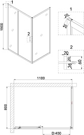 Niagara Душевой уголок Nova NG-82-11АВ-А80В – фотография-3