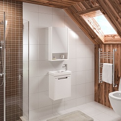 Runo Зеркальный шкаф Микра 40 R белый – фотография-4