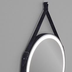 Teymi Зеркало Tiko D50 LED сенсор чёрный кожаный ремень T20902S – фотография-5