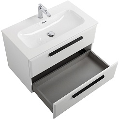 BelBagno Мебель для ванной Eco Cer-N 80 CZR-8073-80 bianco opaco ручки матовые чёрные – фотография-6