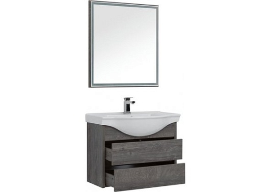 Aquanet Тумба с раковиной Сидней 80 дуб рошелье – фотография-2