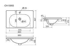 Ceramicanova Мебельная раковина Sabo 80 CN13002 белая – фотография-4