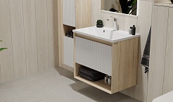 Jorno Тумба под раковину Tossony 70 сонома светлая/белый Toss.01.70/P/SS-W/JR – фотография-6