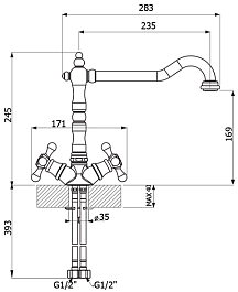Florentina Смеситель "Тау AV" бронза для кухонной мойки – фотография-2