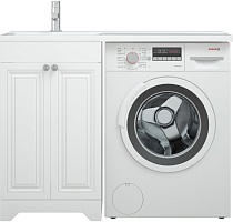 Corozo Тумба с раковиной Леон 110 L под стиральную машину белая
